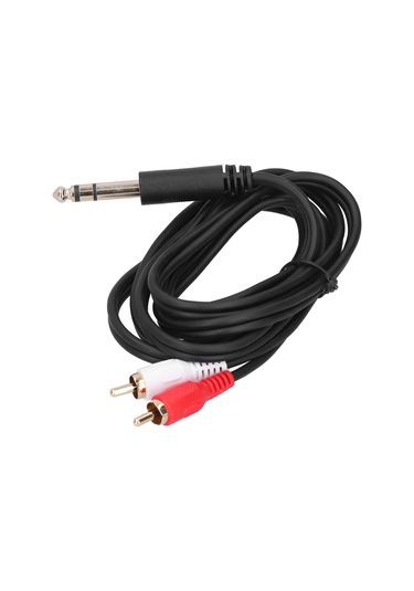 Yaleker 1.5m 6.35mm Erkekden Çift Rca Erkeğe Ses Kablosu - Mikser, Amfi, Ev Sinema Sistemi Bağlantısı - Pvc Bakır Malzeme - Stereo Ses Aktarımı