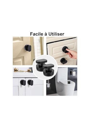 Siyah 2'li Paket Vantuzlu Kapı Kolu, Güçlü Vantuzlu Vantuzlu Pencere Kolu, Vantuzlu Kapı Kolu