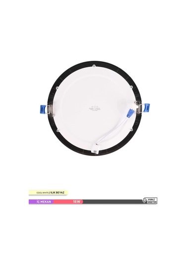 ACK 18W Sıva Altı Yuvarlak LED Panel Armatür Siyah Gövde 4000K Il Siyah