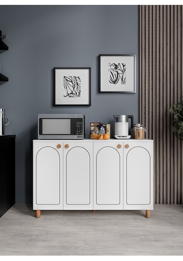 Stella Çok Amaçlı Bohem Dolap Ceviz-beyaz