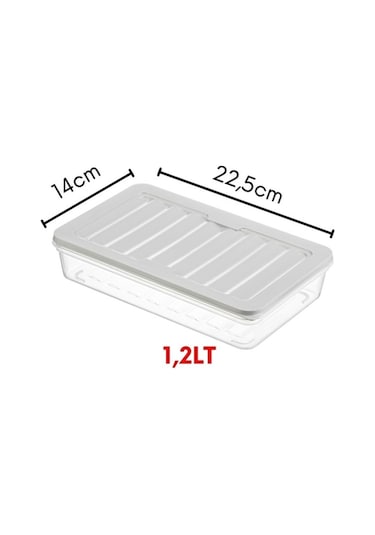 Ny Home 4'lü Set 1200 Ml Freshbox Mikrodalga Ve Difrize Uygun Saklama Kabı Gri