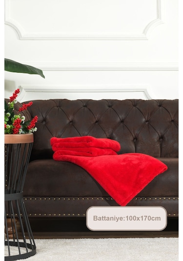 Elart Enjoy Wellsoft Tv Battaniyesi 100x170 Cm Kırmızı Kırmızı