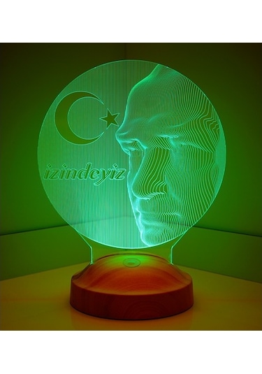 3D Led Lamba 3 Boyutlu Atatürk Küre Özel Hediye Gecelambası