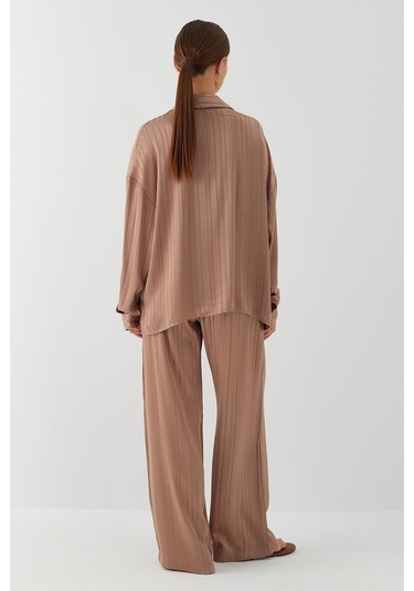 Dökümlü Oversize Takım Vizon Vizon