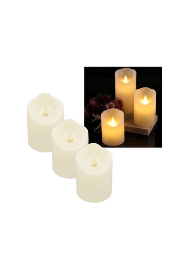 Shineyee 3'lü Paket Led Sallanan Mum Işığı - Plastik, Isıksız, Güvenli - Noel, Düğün, Parti Dekorasyonu - Sıcak Işık - Aaa Pil Gerektirir Piller Dahil Değil - Bz2877-w Diğer