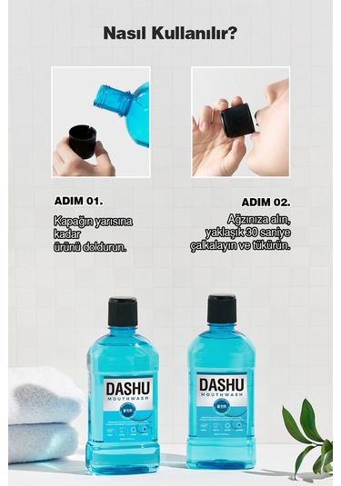 Dashu Daily Mouthwash Cool Mint Nane Aromalı Ağız Bakım Suyu 800 ML