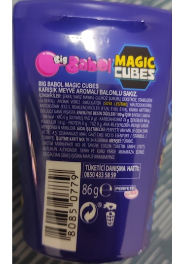 Big Babol Magic Cubes Karışık Meyveli 10 x 86 G