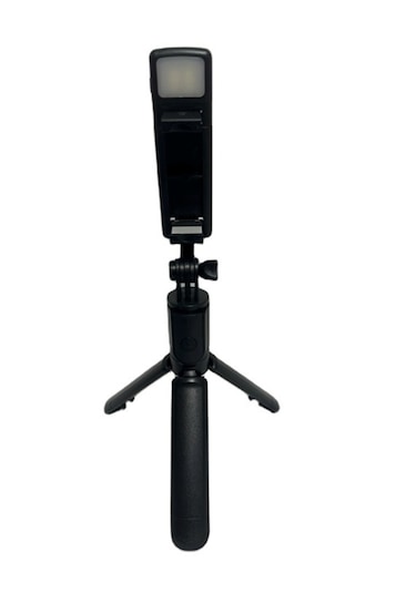 Bluetooth Kumandalı Tripodlu Işıklı Selfie Stick - Uzatılabilir, Apple Uyumlu iOS & Android Black