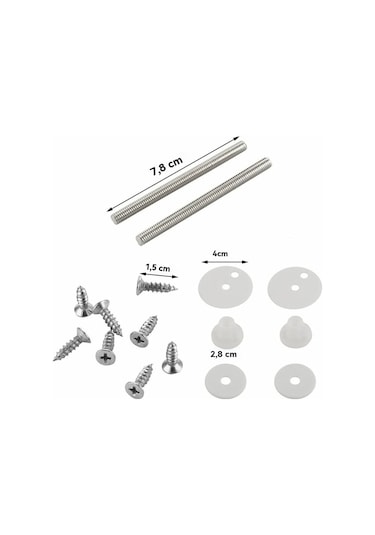Klozet Kapağı Menteşesi, 2'li Paket Çinko Alaşımlı Bağlantı Parçalı Yedek Klozet Kapağı Menteşeleri