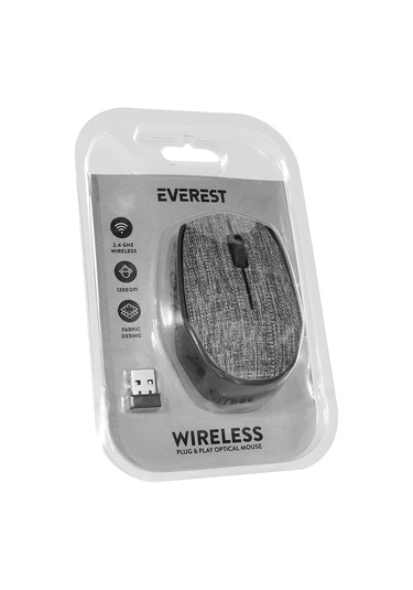 Everest Km-218 Usb Gri 2.4ghz Kumaş Yüzey Kablosuz Mouse
