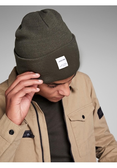 Jack & Jone Jaclong Knit Beanie Noos Erkek Bere-27111 - Yeşil