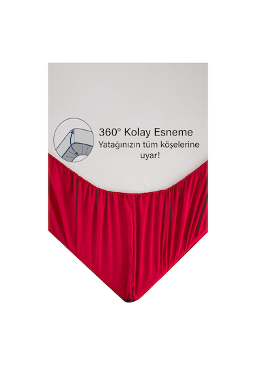 Ranforce Kahverengi Pamuklu Tek / Çift Kişilik Battal Tam Kenar Lastikli Çarşaf 14 Renk Fıtted Kırmızı