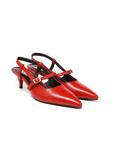 Sandalet Kadın Rc-4011 Deriden Kırmızı Kırmızı