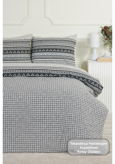 Elart Bruno Nevresim Takımı Çift Kişilik Lastikli Çarşaf 200x220 Cm Renksiz