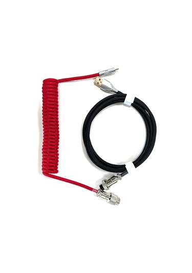 Mekanik Klavye Sarmal Kablo Tip C - Usb Veri Kablosu Kırmızı