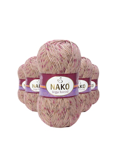 5 Adet Vega Tweed Premium Akrilik El Örgü İpi Yünü No: 31758 RYL-NWNKVT31758-5