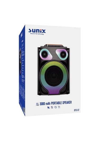 Sunix BTS-97 3000 mAh Led Işıklı Taşınabilir Bluetooth Hoparlör