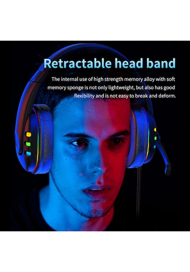 Fosenze Oyun Kulaklığı Ak47: 50mm Sürücü, Dış Mikrofon, Renkli Led Işık, Hızlı Ses Kontrol, 3.5mm+usb, Siyah