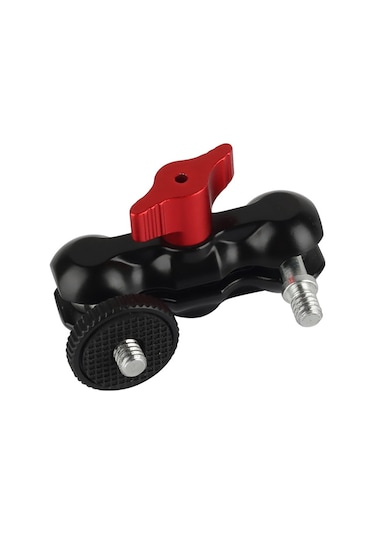 Ranyeek Alüminyum Çift Toplu Başağzı - Evrensel 1/4 Vida, 2kg Yük Taşıma, Dijital Kameralar, Led Işıklar İçin Dönüştürülebilir Tutucu