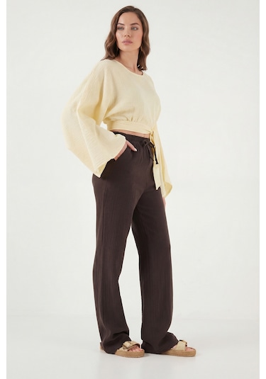 Lela Bayan Pantolon 5866663 Kahve Kahve
