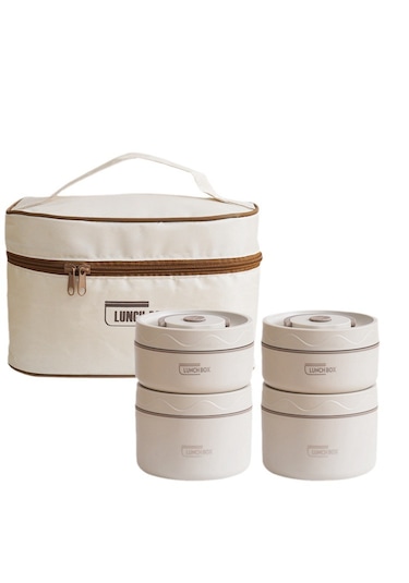 Paslanmaz Çelik Yalıtımlı Öğle Yemeği Kutusu-beyaz