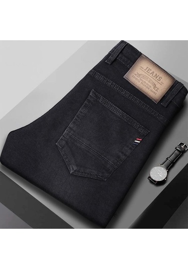 2025 İlkbahar Ve Sonbahar Yeni Üst Düzey Erkek Kot Pantolonları Gri-siyah