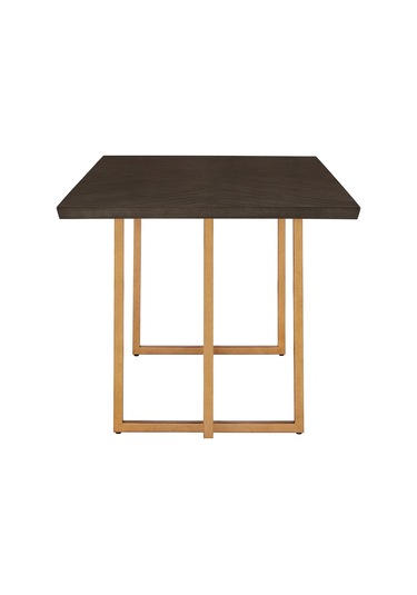 Valeria Gold Metal & Ahşap Dikdörtgen Yemek Masası