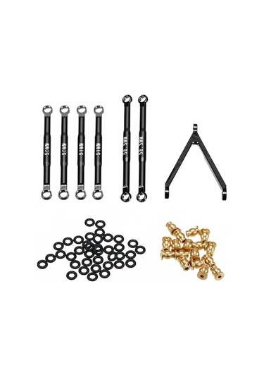 Axial Scx24 Deadbolt İçin 1/24 Ölçekli 4wd Alüminyum Süspansiyon Bağlantı Seti - Siyah