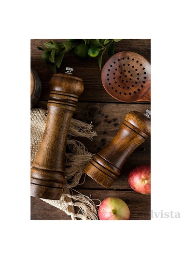 Masterchef 2'li Ceviz Ahşap Tuz Karabiber Değirmeni Seti - 14 Cm