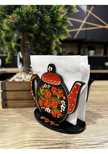 Olimp Suveniry Ahşap Peçetelik Çaydanlık 218890099 Kırmızı