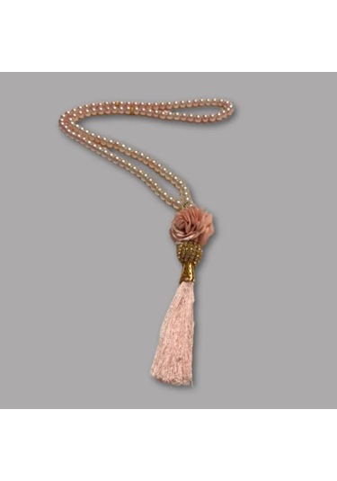 Uretti - Gül 4612 - El Yapımı Püsküllü İnci Tesbih 99'lu - Pembe Pembe