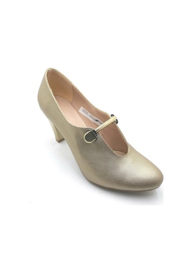 Punto Bayan Altın Topuklu Ayakkabı