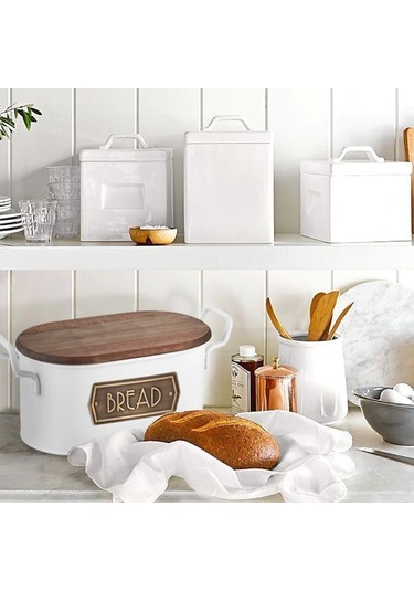 The Mia Beyaz Ekmek Saklama Kabı