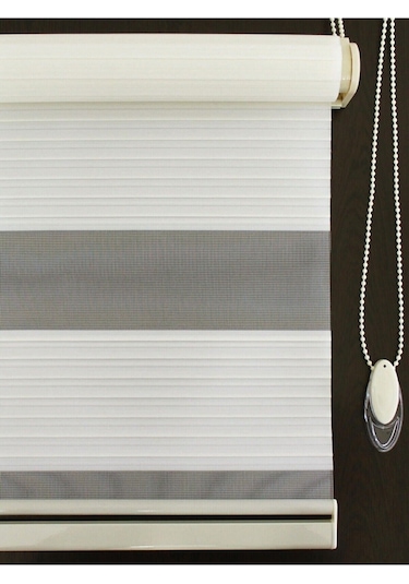 Geniş Pilise Krem Zebra Perde Krem