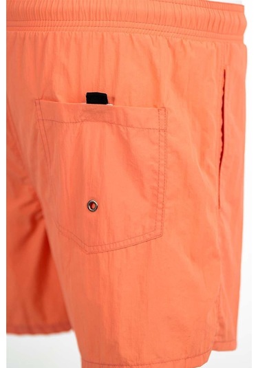 Somon Su İtici Özellikli Naylon Kumaş Düz Renk Basic Erkek Plaj Deniz Şort Mayo - 540-somon 001