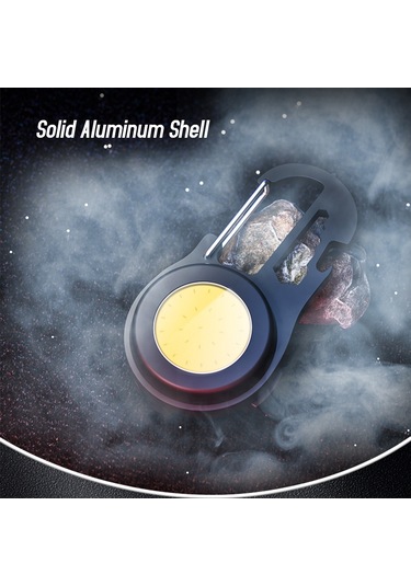 Mini Anahtarlık Feneri Led Anahtarlık Işık Lamba 180 Derece Dönen Şarj Edilebilir Mıknatıslı Çalışma Işığı Şişe Açacaklı Siyah