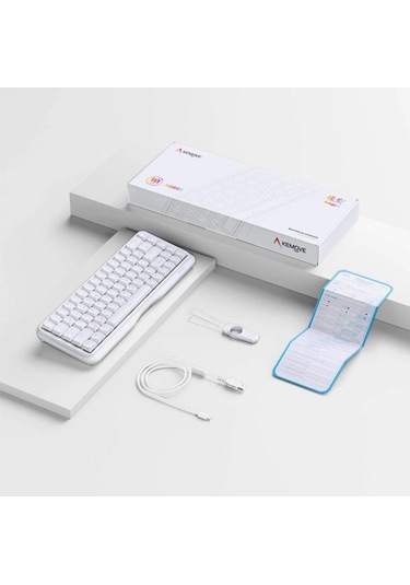 Miaxtreme K68se %65 Sade Tasarım Usb Beyaz Mekanik Red Switch Gaming Oyuncu Klavyesi Aparat li