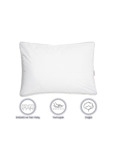 Le Vele İkiz Kaz Tüyü Körüklü Yastık - 50x70 Cm - Beyaz Beyaz