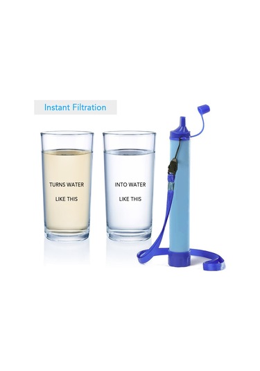 Teltree Acil Durumlar İçin Taşınabilir Su Filtresi, Kamp Ve Doğa Yürüyüşlerinde Kullanım İçin Pratik Çözüm, 1500l Kapasiteli. Mavi