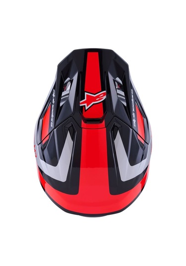 Alpinestars Sm7 Rıs Off-Road Cross Kaskı Gümüş - Kırmızı -  Siyah