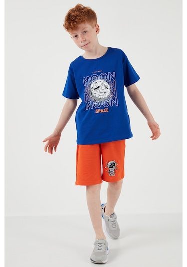 Lela Pamuklu Regular Fit Bisiklet Yaka Şortlu Alt-Üst Erkek Çocuk Takım 6212008 Saks