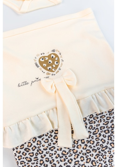 Leopar Desenli 8'li Kız Bebek Hastane Çıkışı Bebek Takımı