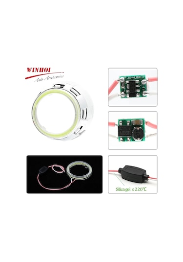 80mm-1pcs Buz Mavisi-led Angel Eyes Beyaz Kırmızı Mavi Sarı Moto Halo Halka Işık Angel's Eye Far Drl Gündüz Farı