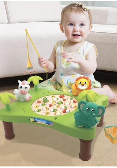 Hayvanat Bahçeli Mıknatıslı Kırmızı Balık Oyunu Müzikli Masalı Balık Yakalama Oyunu