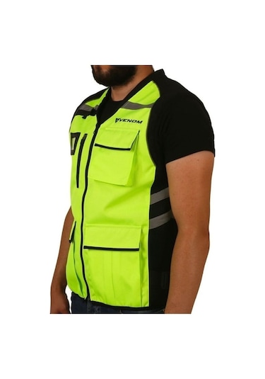 Motosiklet Reflektör Yelek Neon Motorcu Reflektif Yeleği
