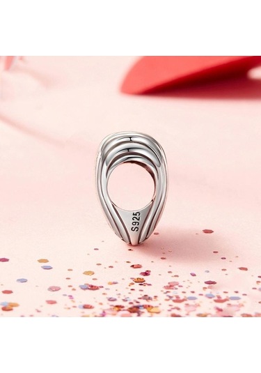 Fastbuy S925 Ayar Gümüş Kalp Boncuk Bilezik, Renkli Desen, Klasik Hediye Çok Renkli