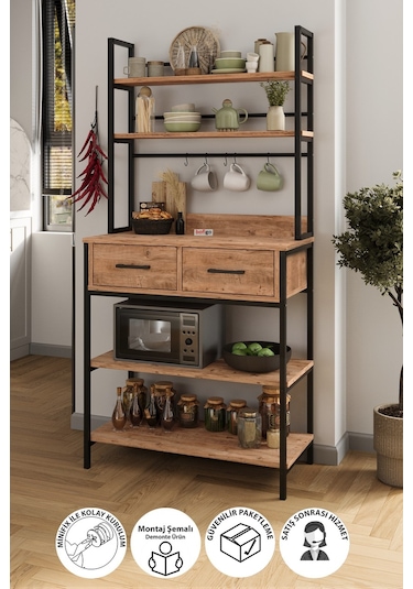 Bofigo Mutfak Standı 2 Çekmeceli 5 Raflı Kahve Köşesi Mutfak Rafı Mutfak Bangosu Vietnam Çam Bofigo Mutfak Standı 2 Çekmeceli 5 Raflı Kahve Köşesi Mutfak Rafı Mutfak Bangosu Vietnam Çam