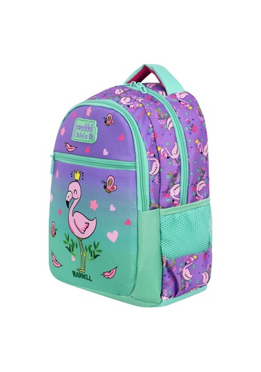 Waddell İlkokul Sırt Çantası ve Beslenme Çantası Flamingo Su Yeşili-Lila