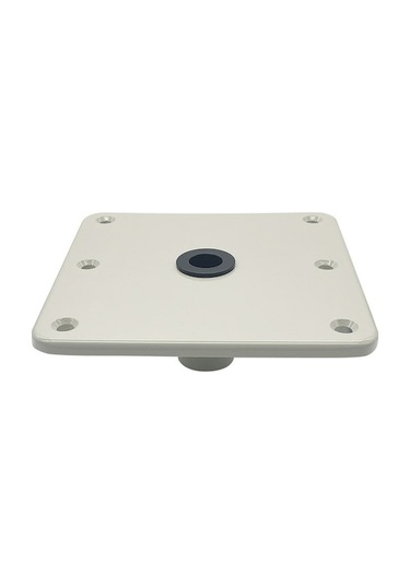 Alüminyum Bot Koltuğu Tabanı 7"x7" - 3/4 İnç Döner Piyade Uyumlu, Korozyona Dayanıklı, Bej 1 Adet