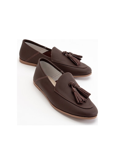 Luvishoes F04 Kahve Cilt Hakiki Deri Ayakkabı Kahverengi